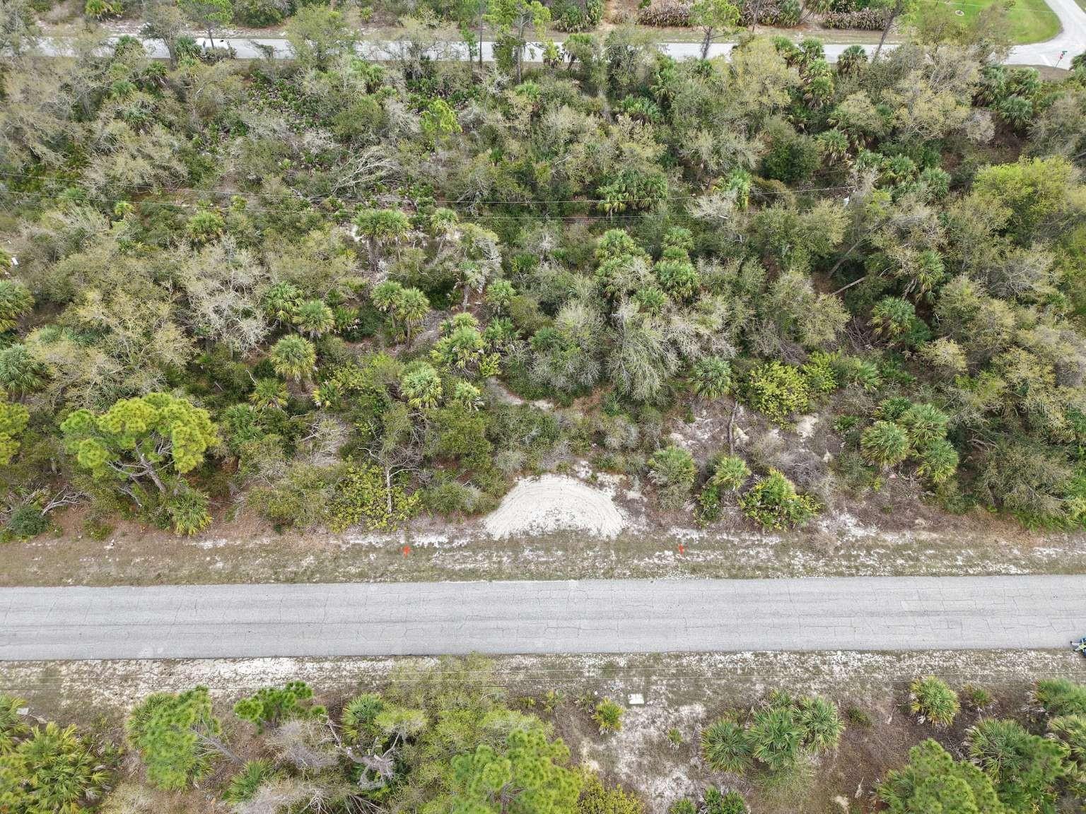 Aerial view of the lot and road.
