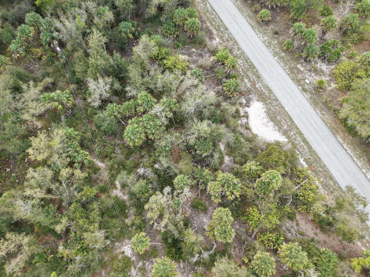Aerial view of the lot and road.