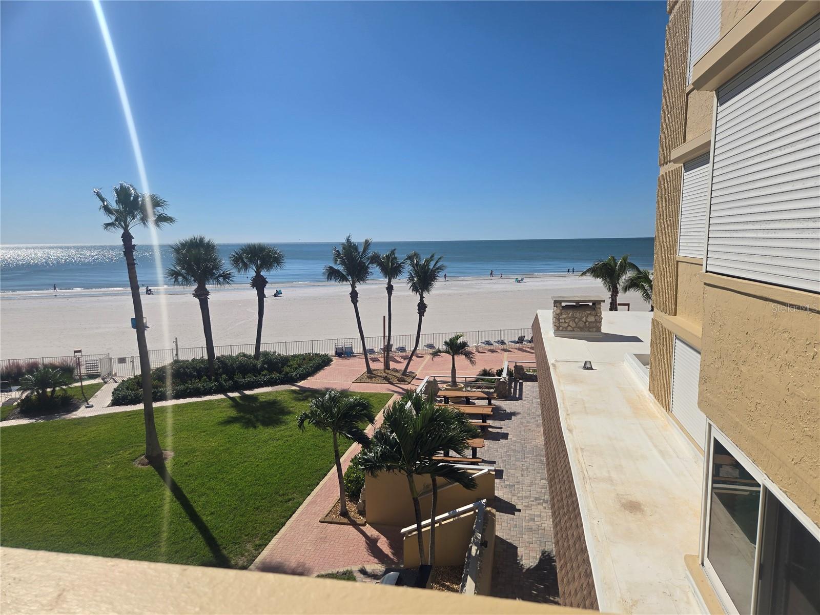 Views from the balcony directly towards the beach Views from the balcony directly towards the beach