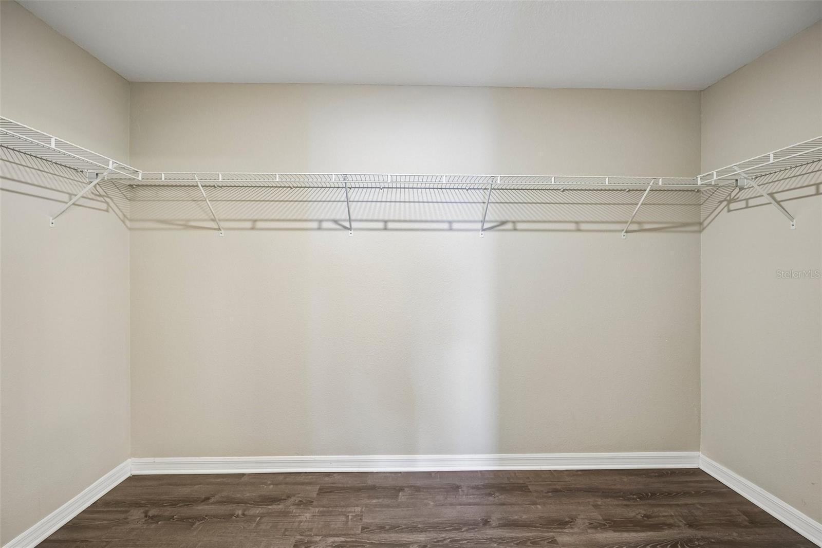 Walk in primary closet