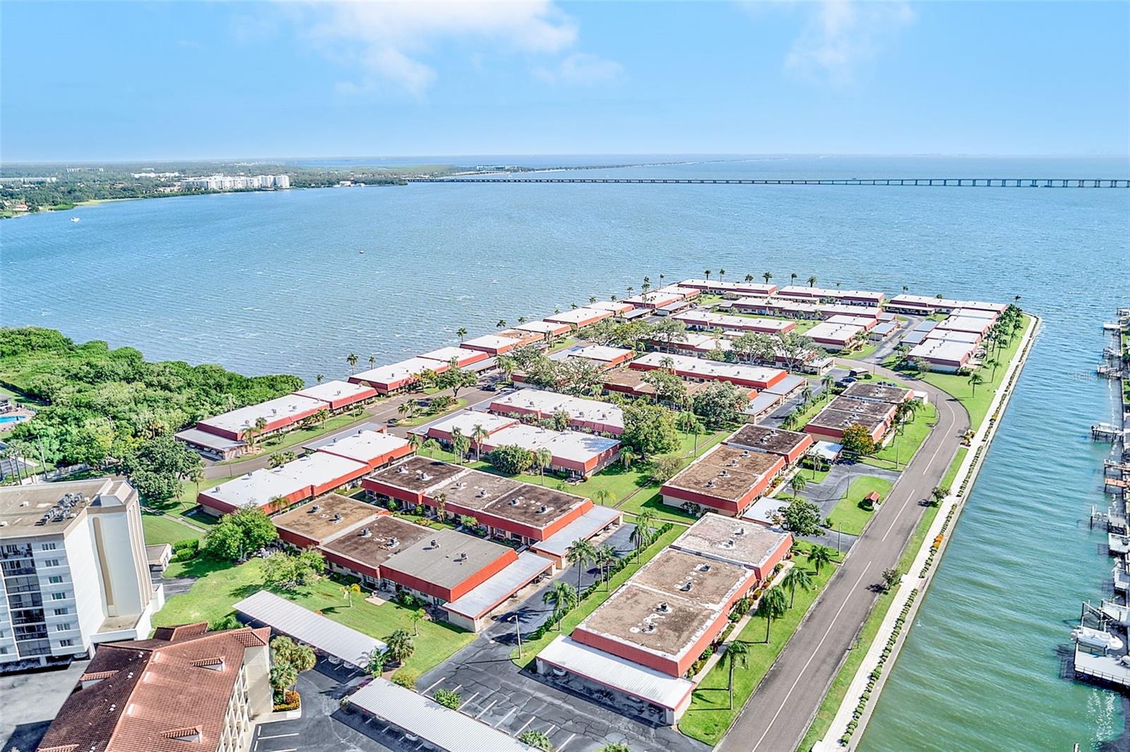 Aerial view of all villas