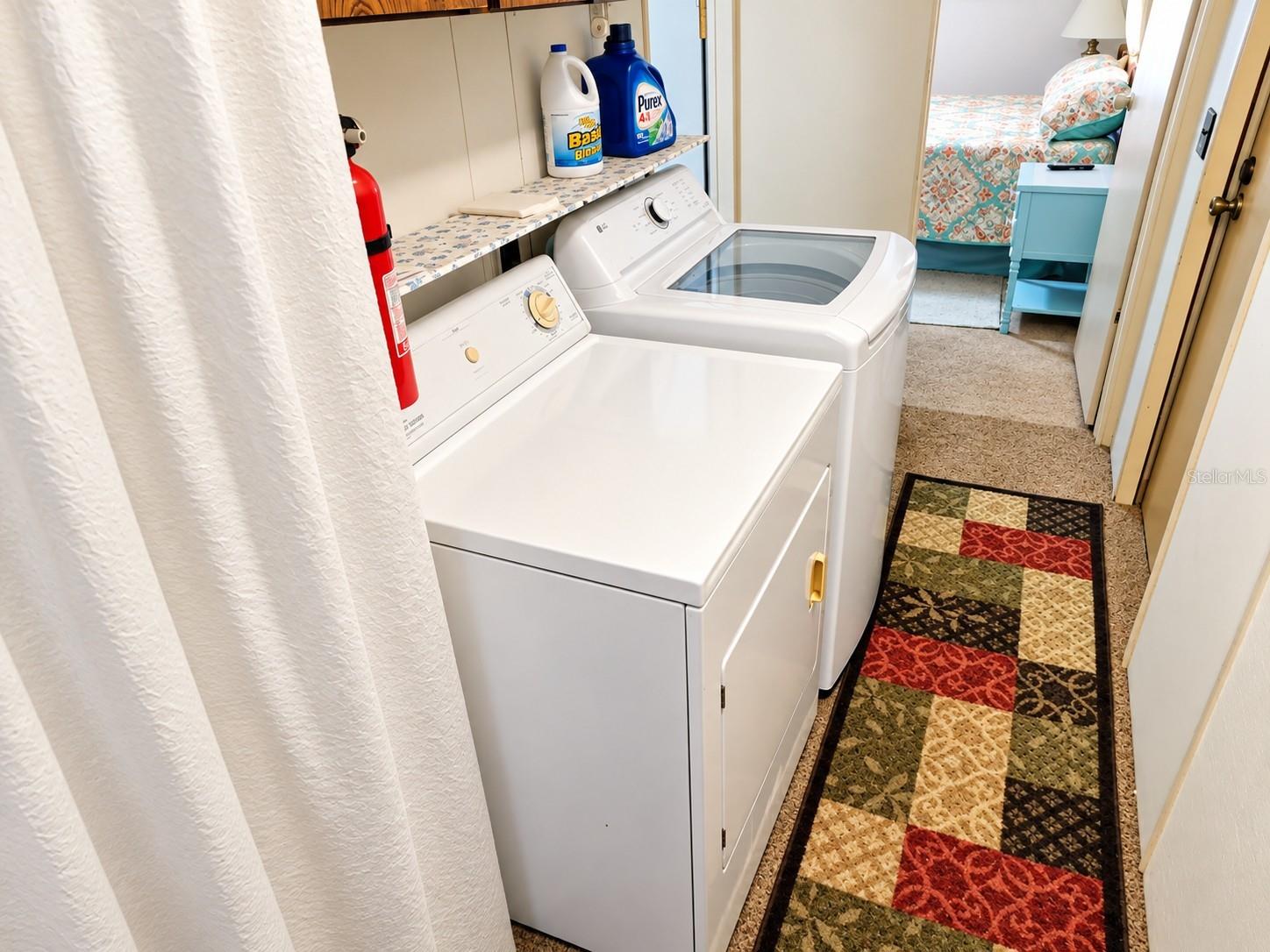 Inside laundry area.