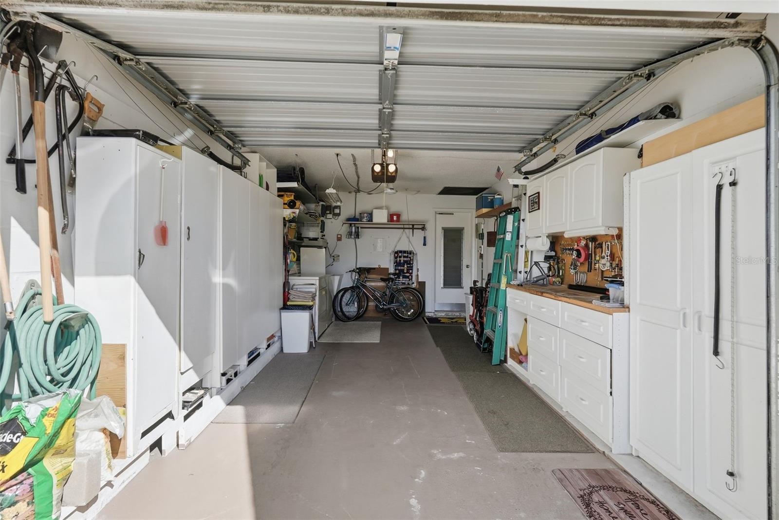 Attached one-car garage offering convenient parking and storage space.