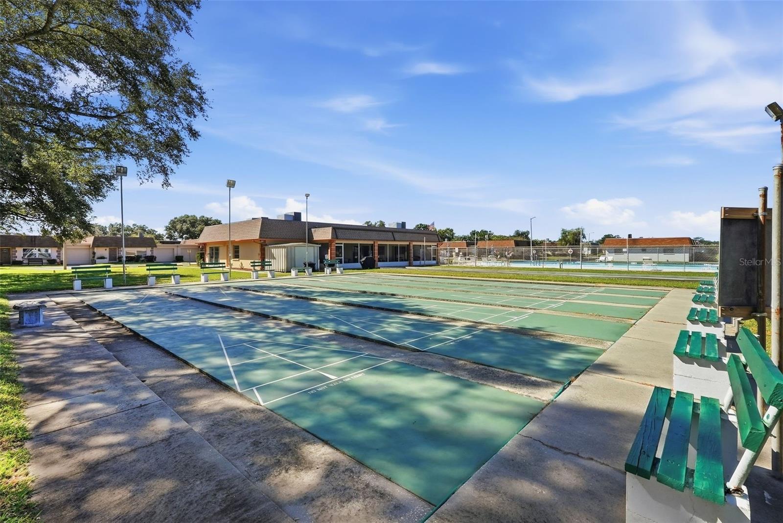 Additional view of the community shuffleboard facilities.