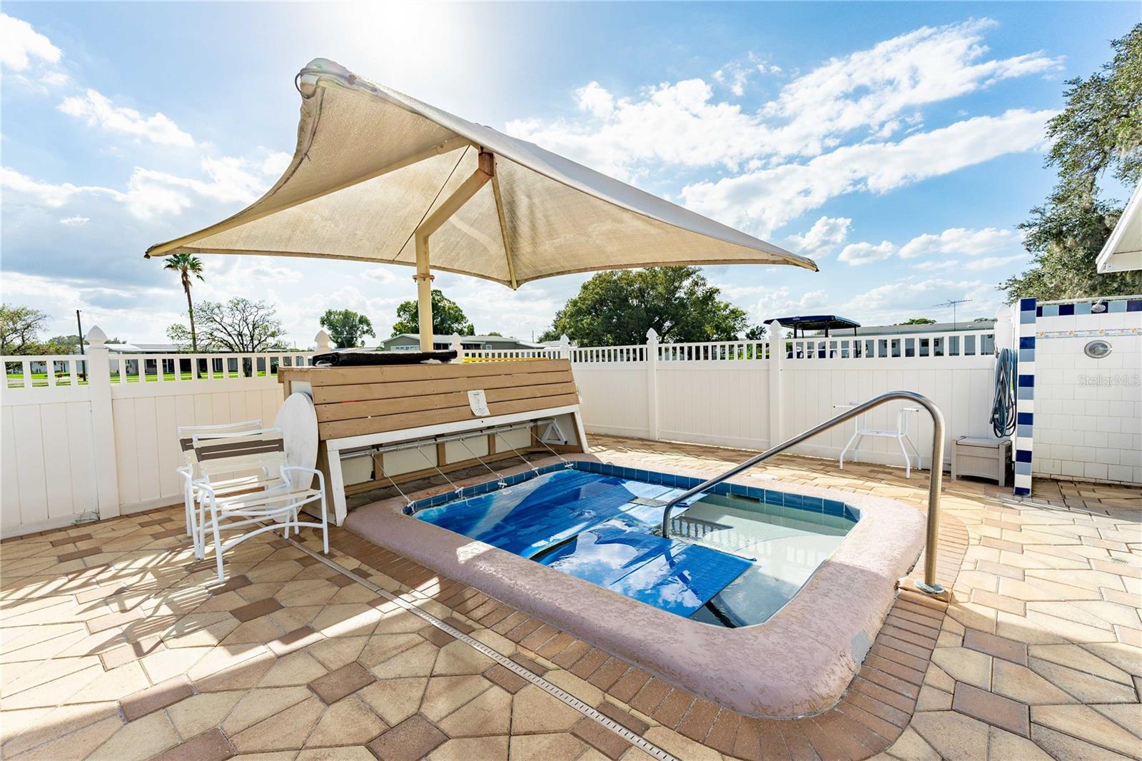 Two hot tubs.