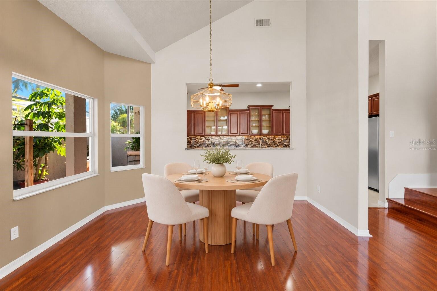Virtually Staged - Dining Room and Kitchen