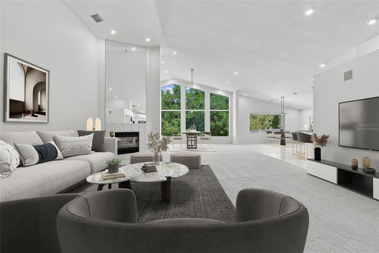 Open and airy with all new interior paint and flooring. Virtually staged.