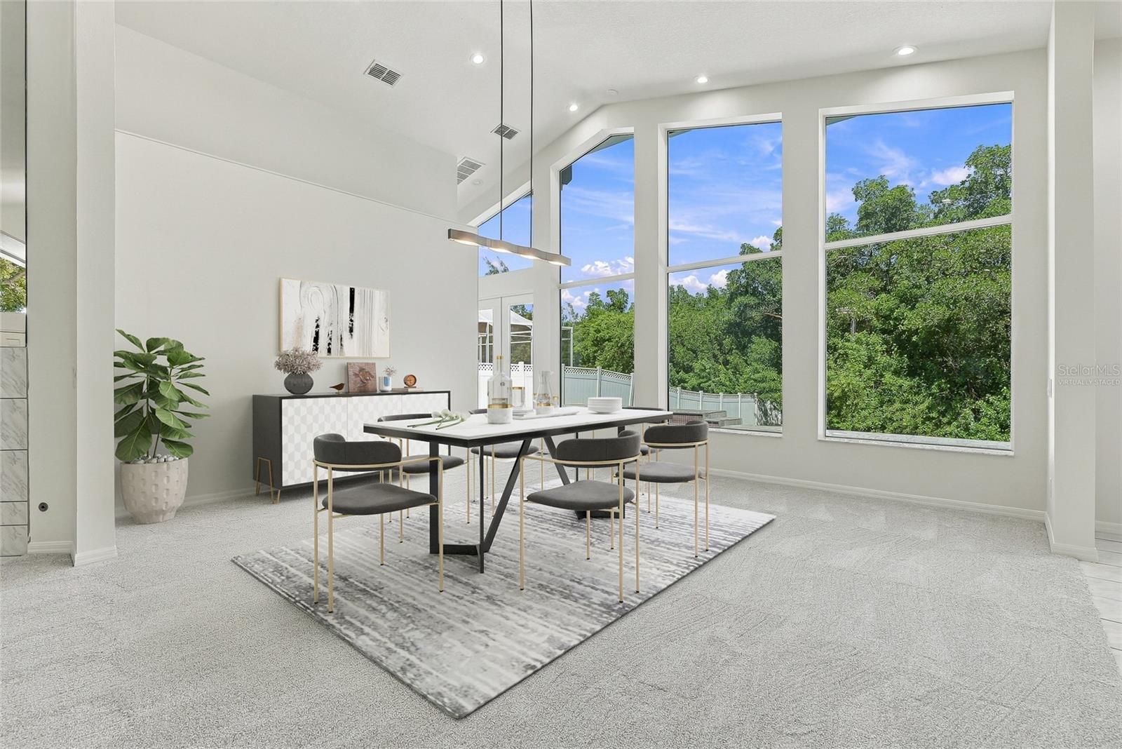 This bonus space is perfect for dining, game room or an entertainment bar. Virtually staged.