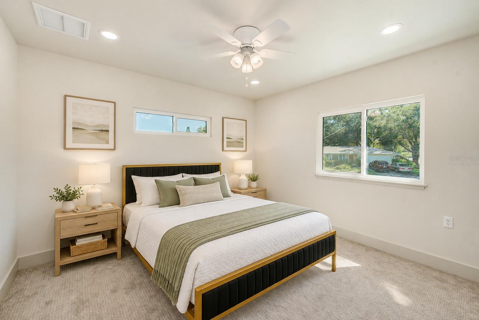 Virtually staged bedroom