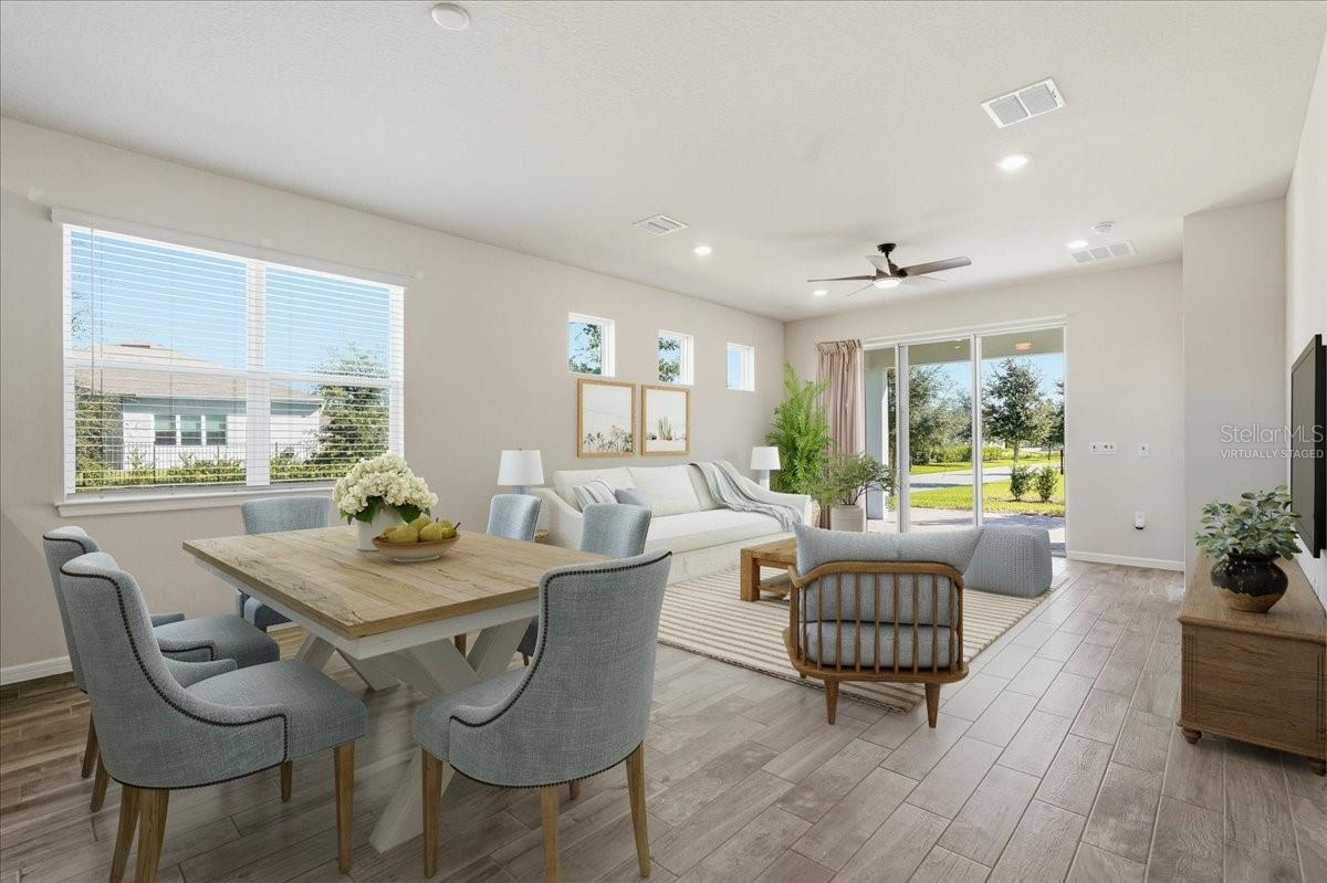 Dining Room and Living Room - Virtually Staged Dining Room and Living Room - Virtually Staged