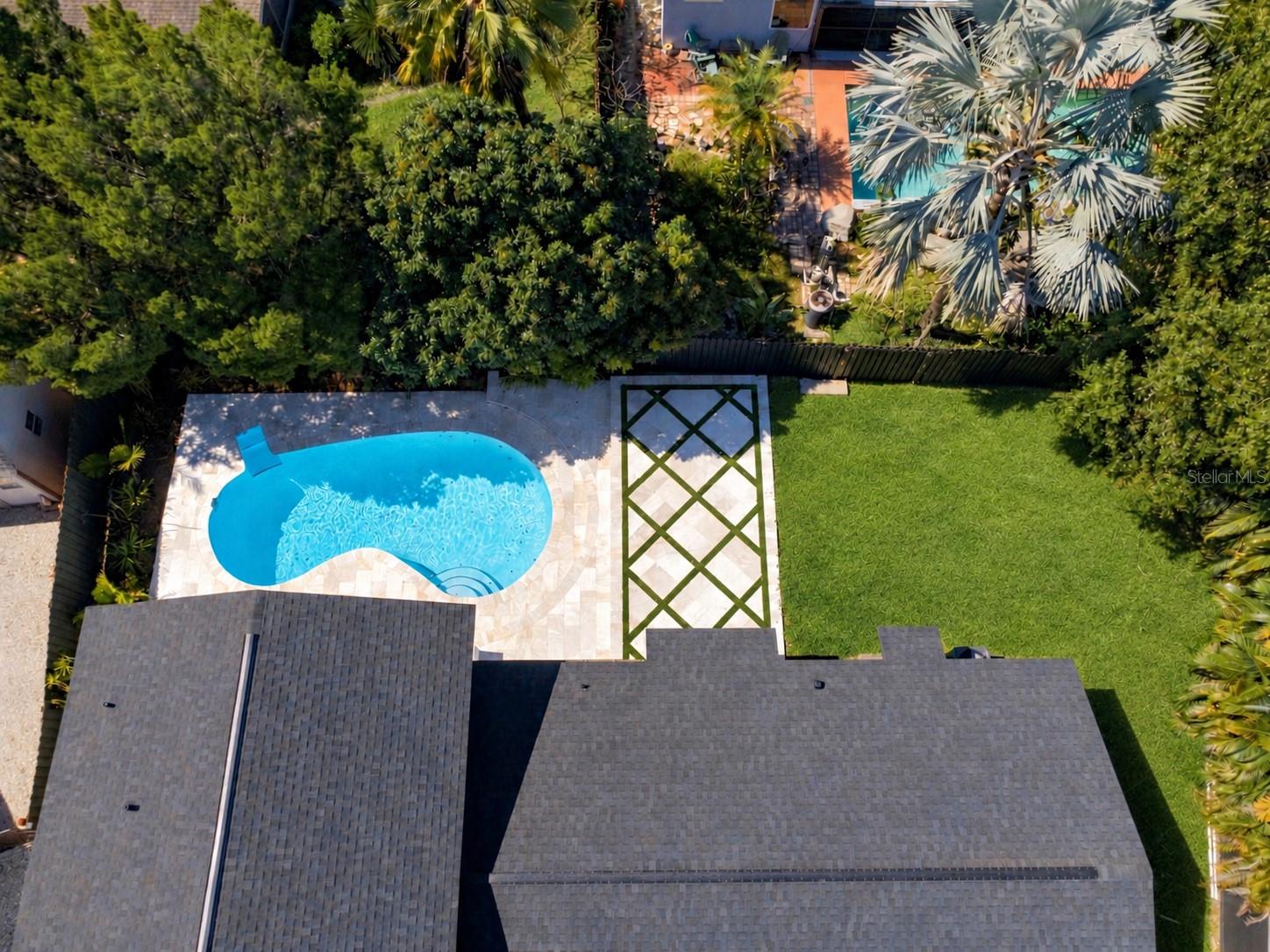 POOL DRONE VIEW