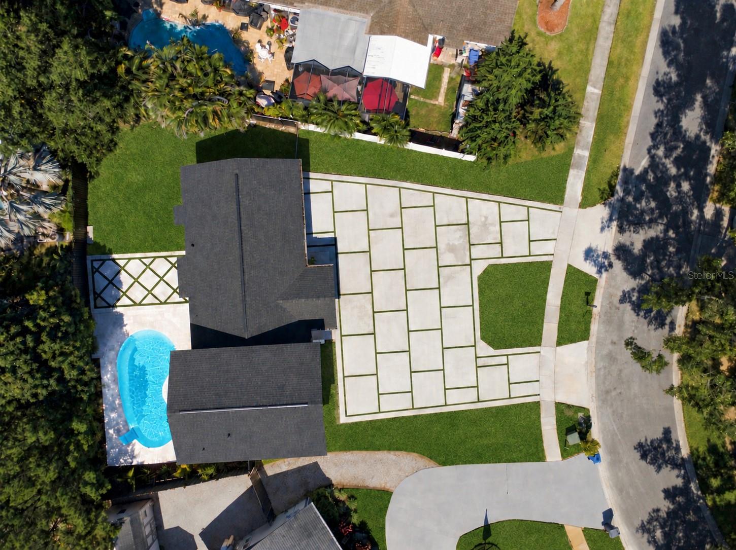 POOL DRONE VIEW