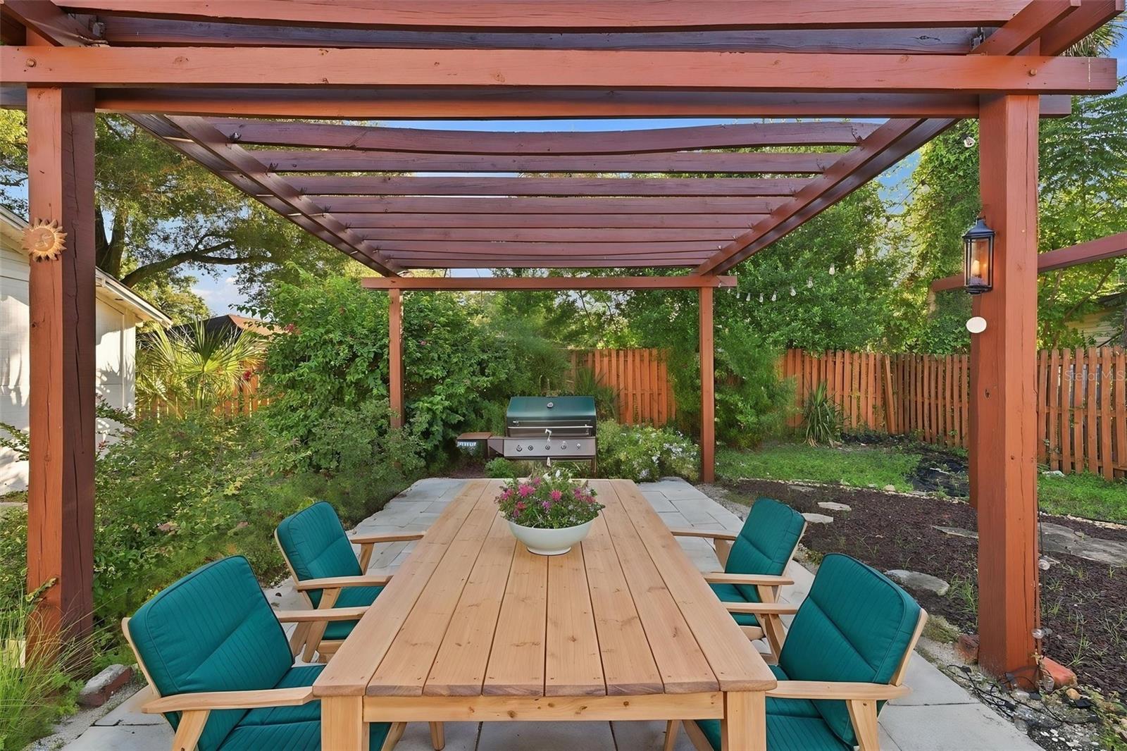 Backyard with virtual staging