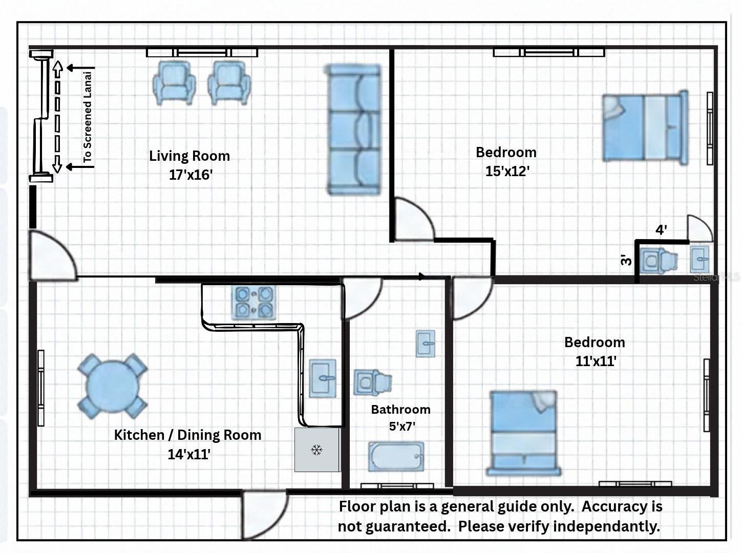 Floor plan is for representation purposes only.  Dimensions and layout are approximate
