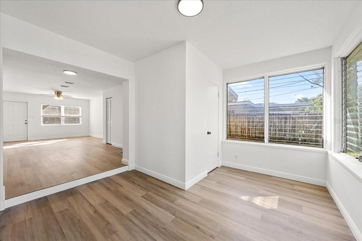 Sunroom with half bathroom