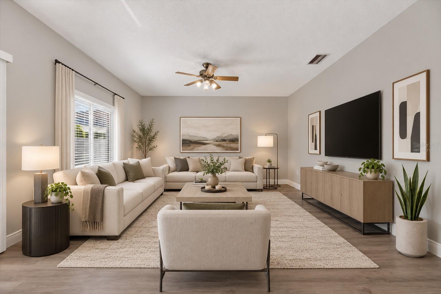 Virtually staged secondary living room