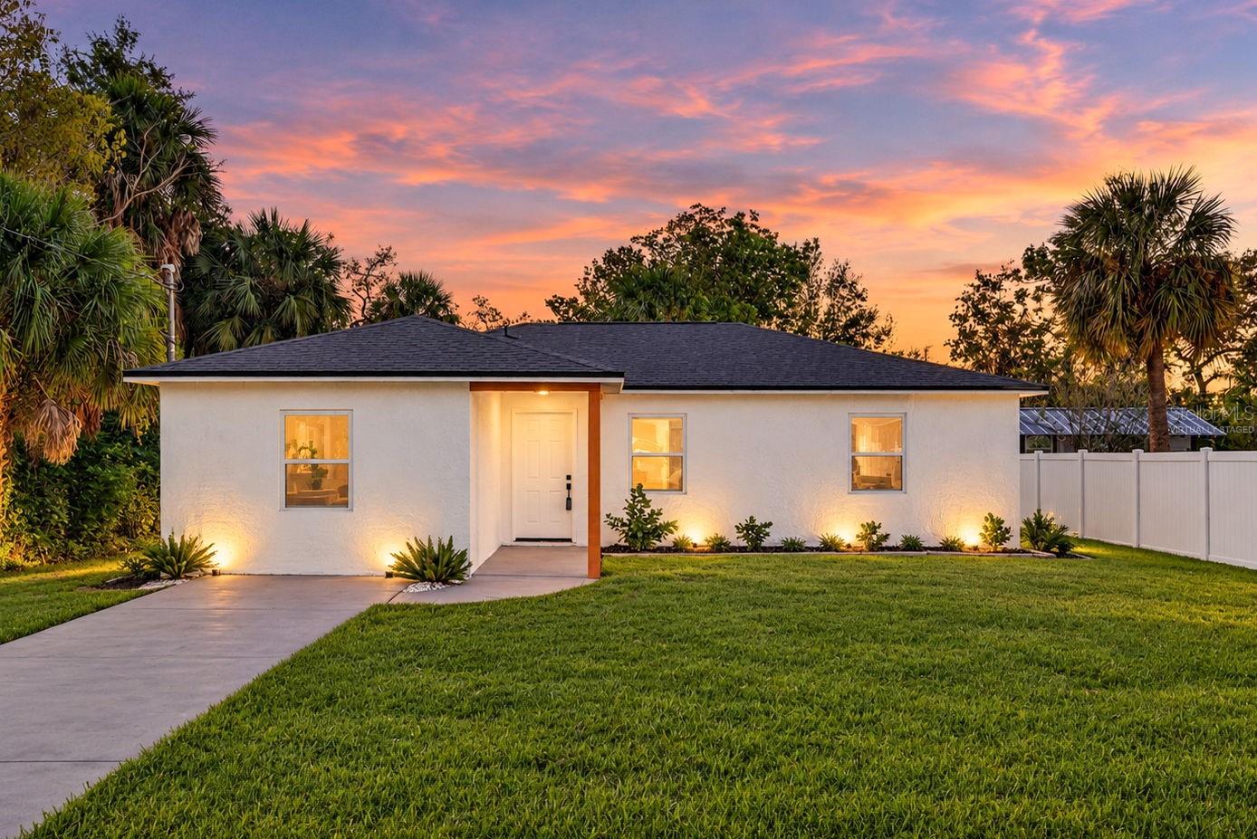 Virtually Staged exterior night view