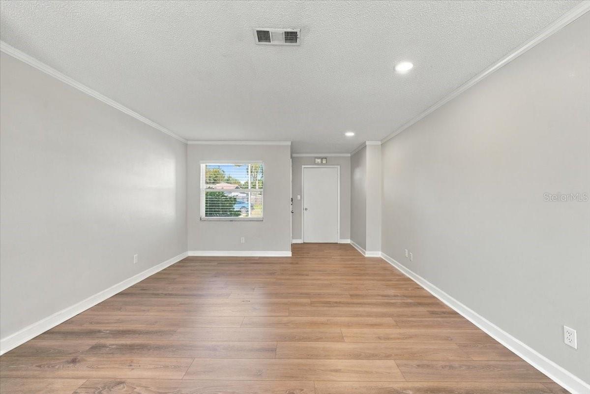 Large living room off the entryway and closet