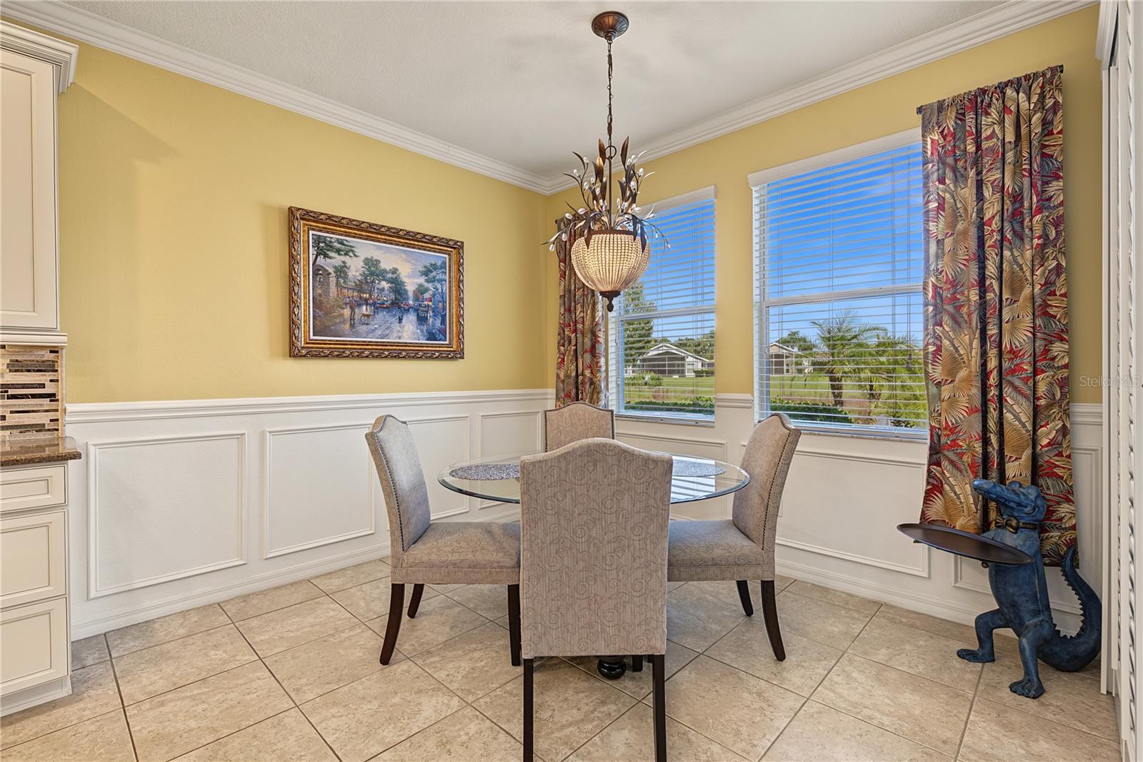 Crown molding & Wainscotting in dinette area