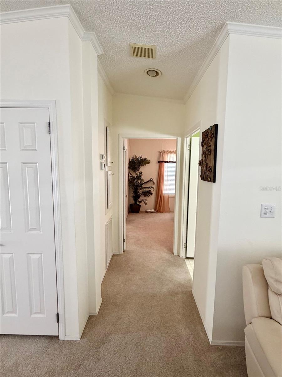 Hall on the front side of the home