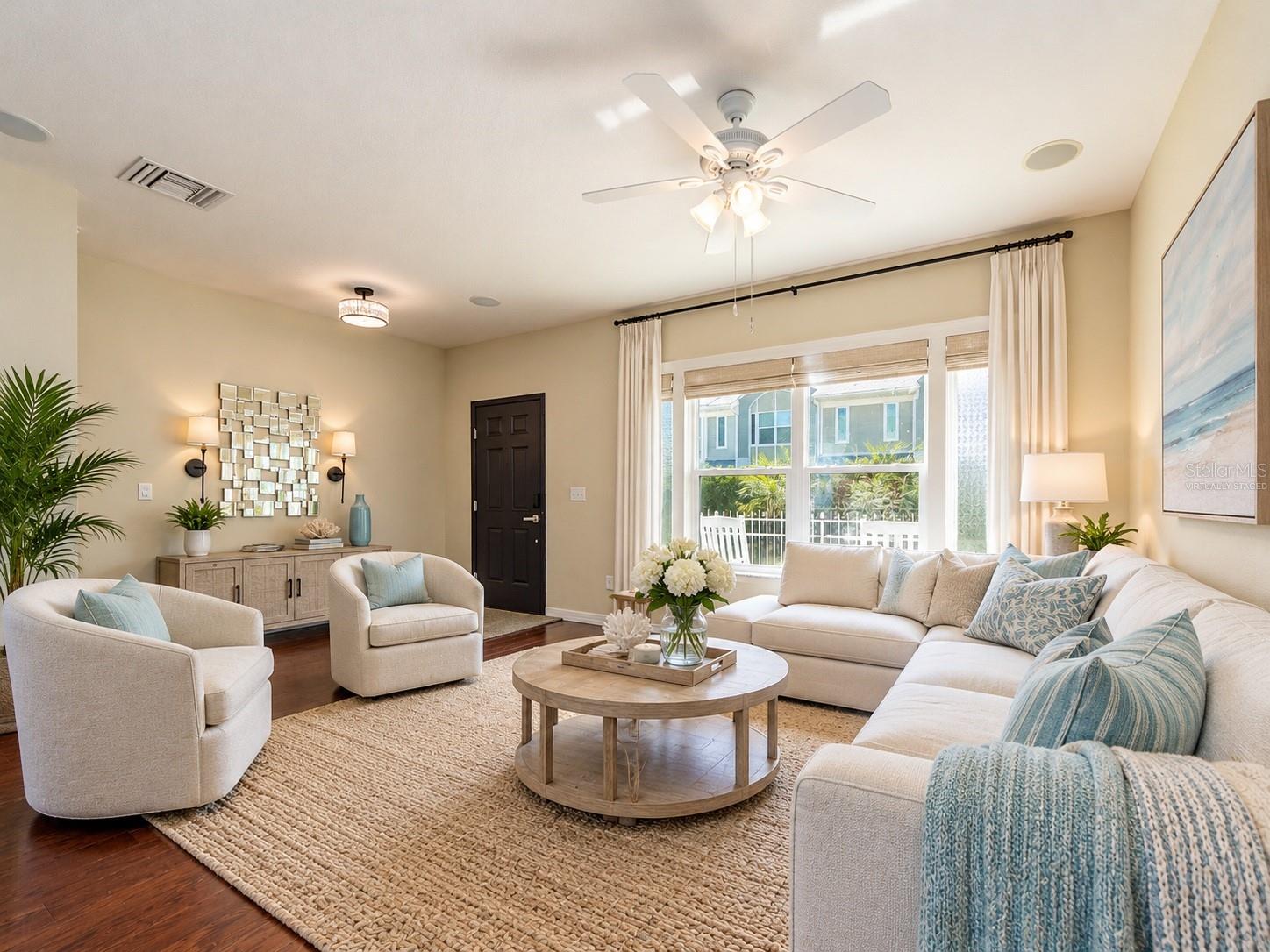 Virtually staged living room