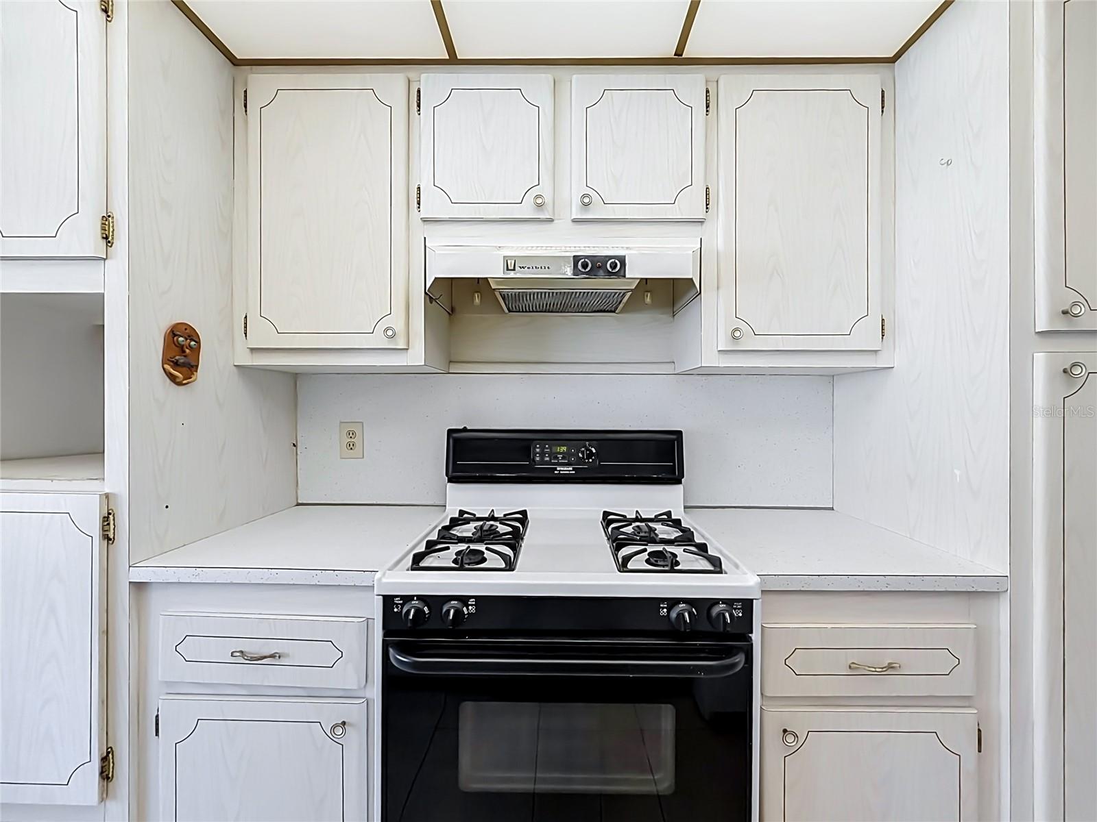 Kitchen with gas stove