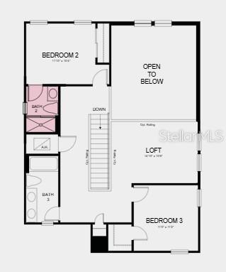 2nd Floor Plan- Additional Highlights Include: tray ceiling pkg, shower in place of tub/shower combo at bath two, 8' interior doors, outdoor kitchen rough-in, interior door at primary bath, pre-plumb for future laundry tub, and laundry pkg.