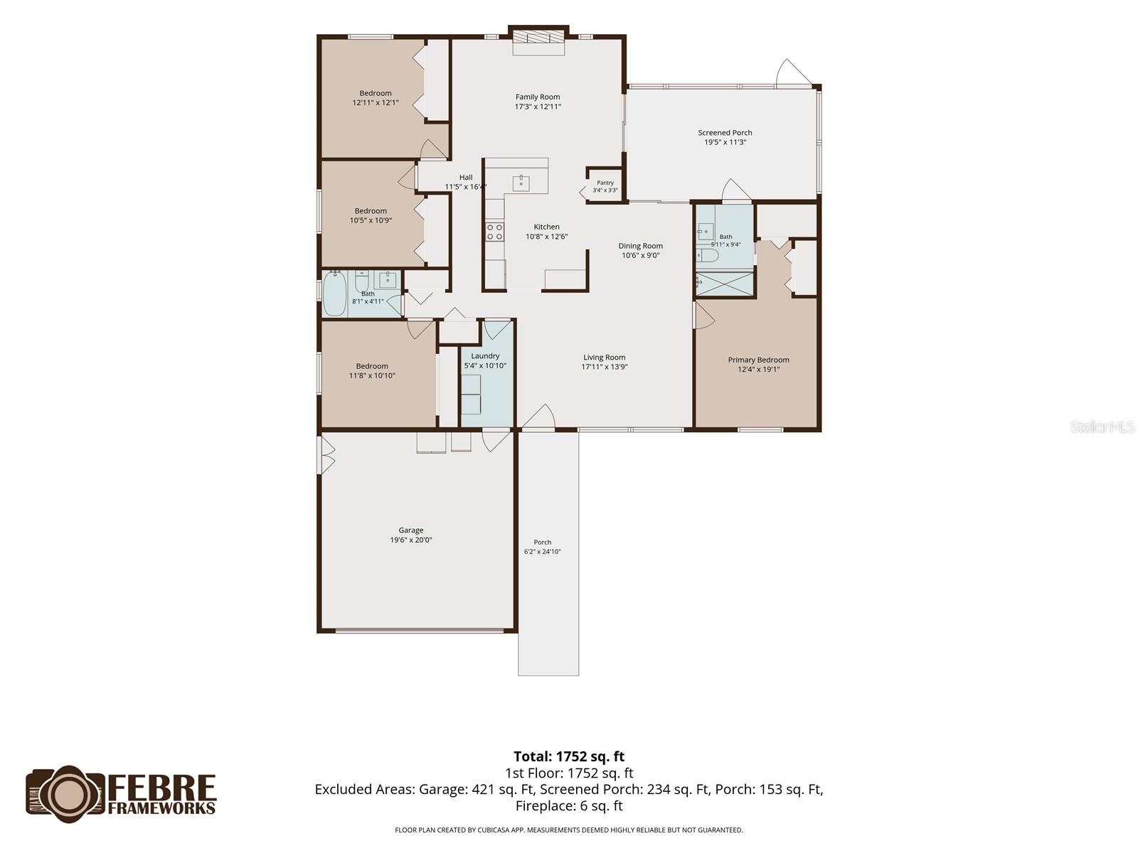 Floor plan created by Cubicasa APP. Measurements not guaranteed.