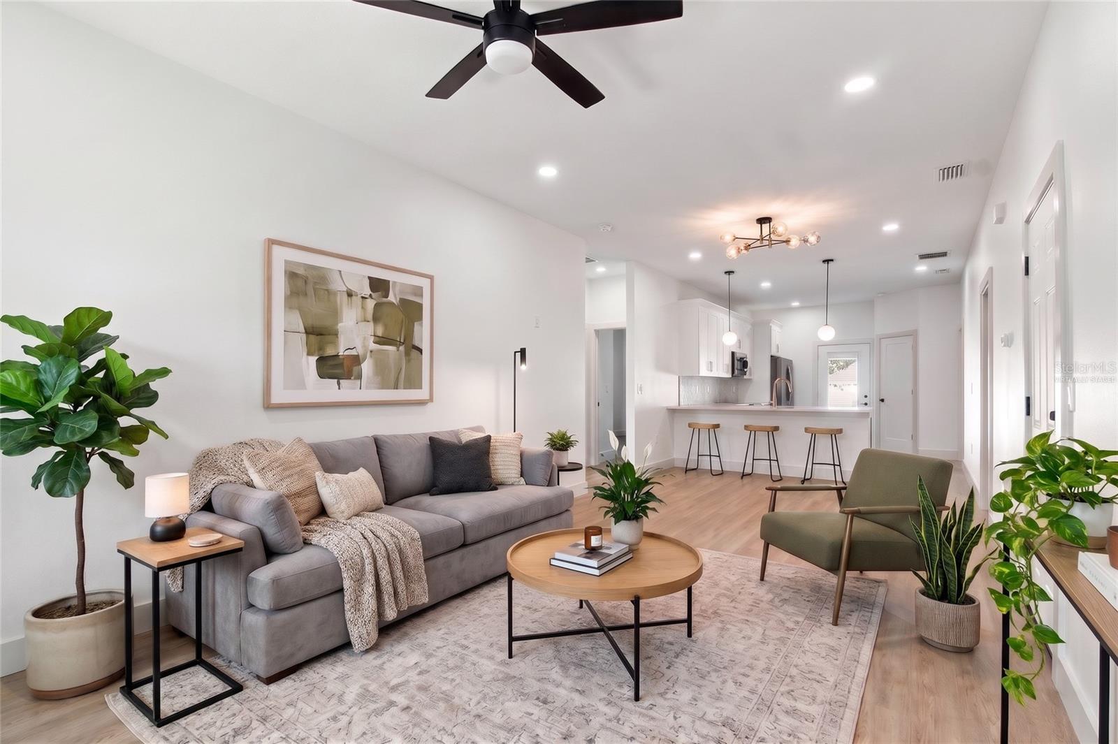 virtually staged living room