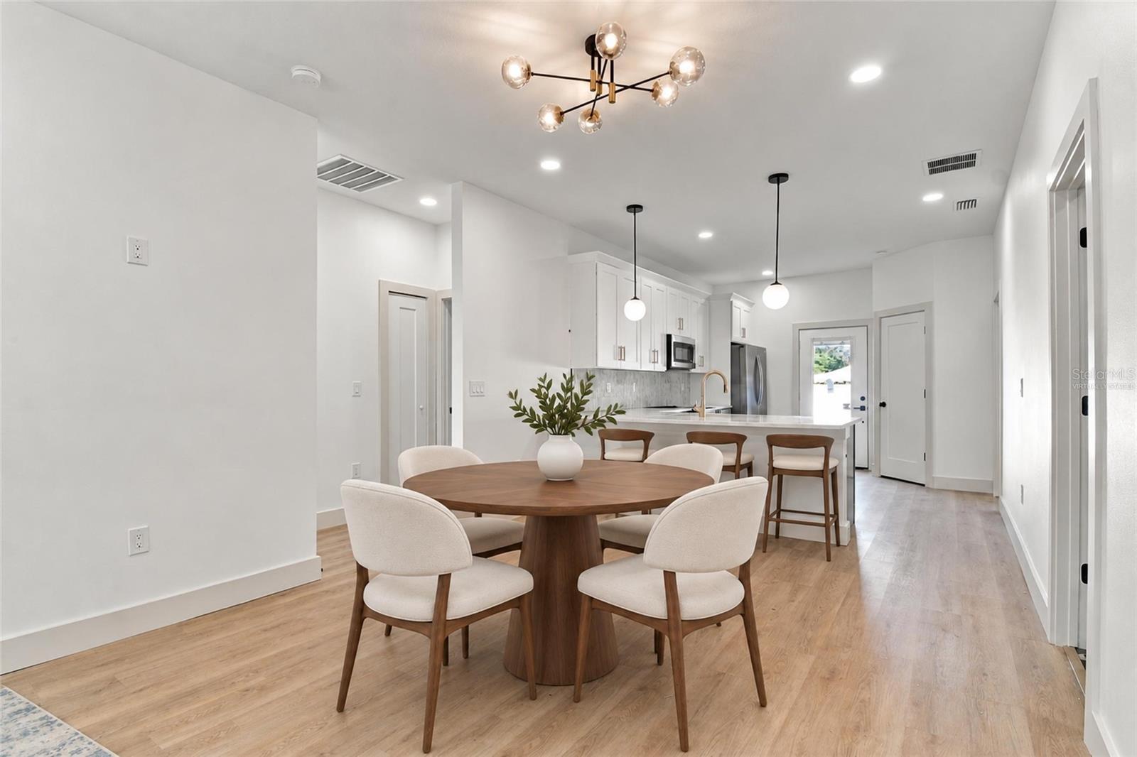 virtually staged dining room