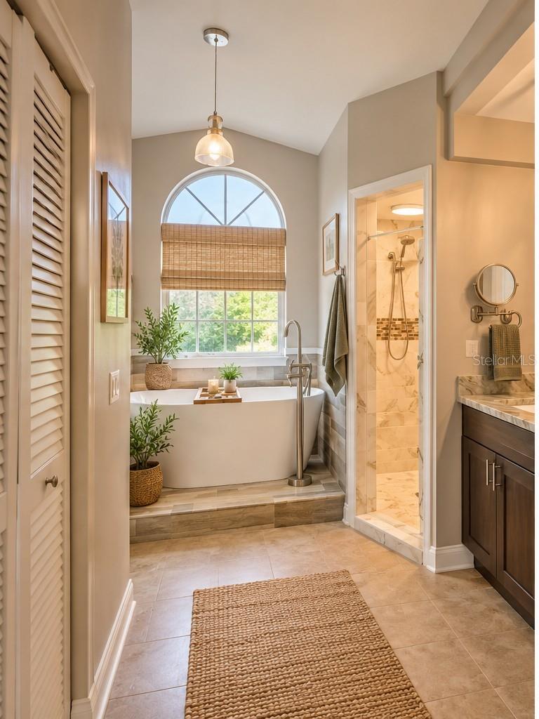 VS Relaxing Soaker Tub and sep walk-in shower stall