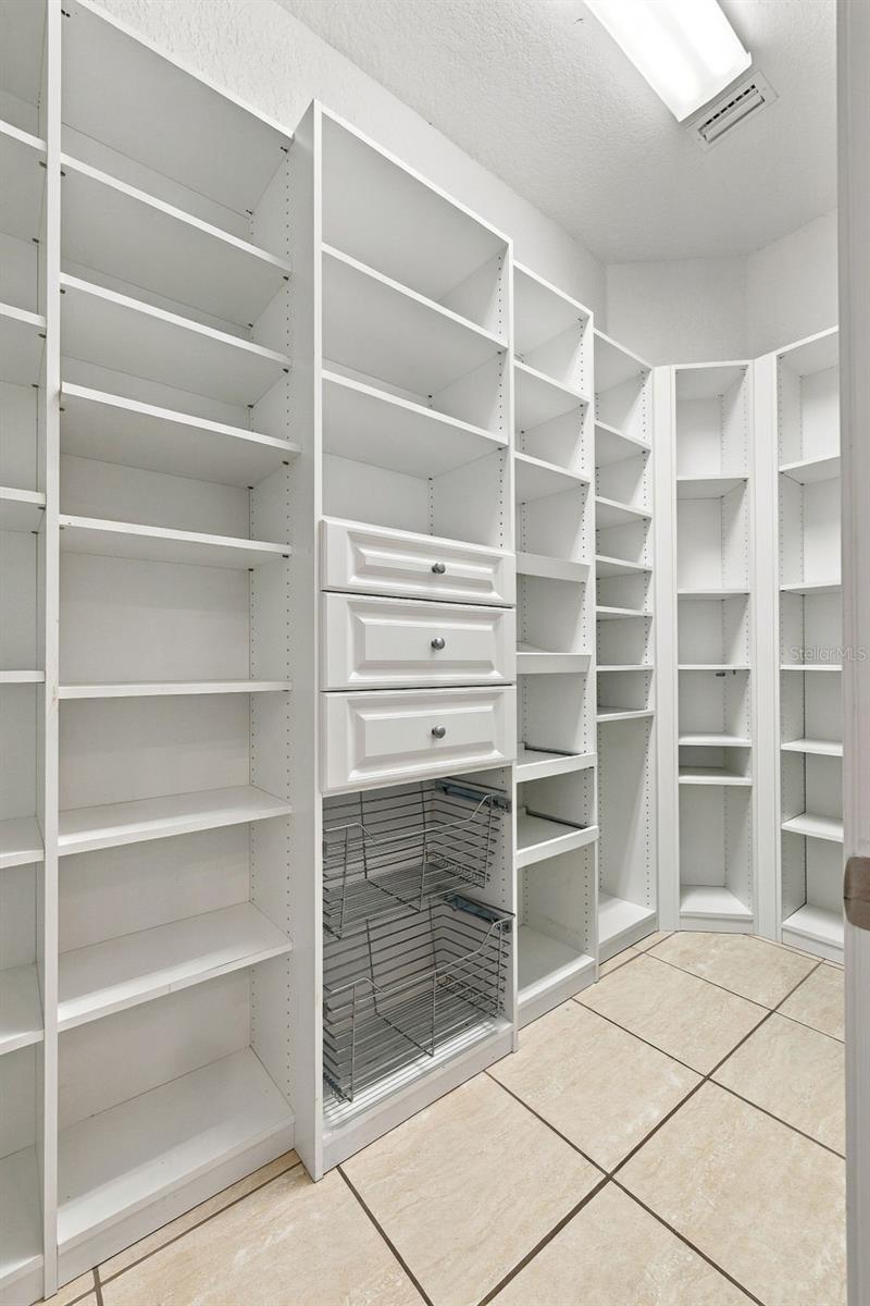 Walk in Pantry! Amazing Design with Built Ins to accommodate the best organized Pantry!