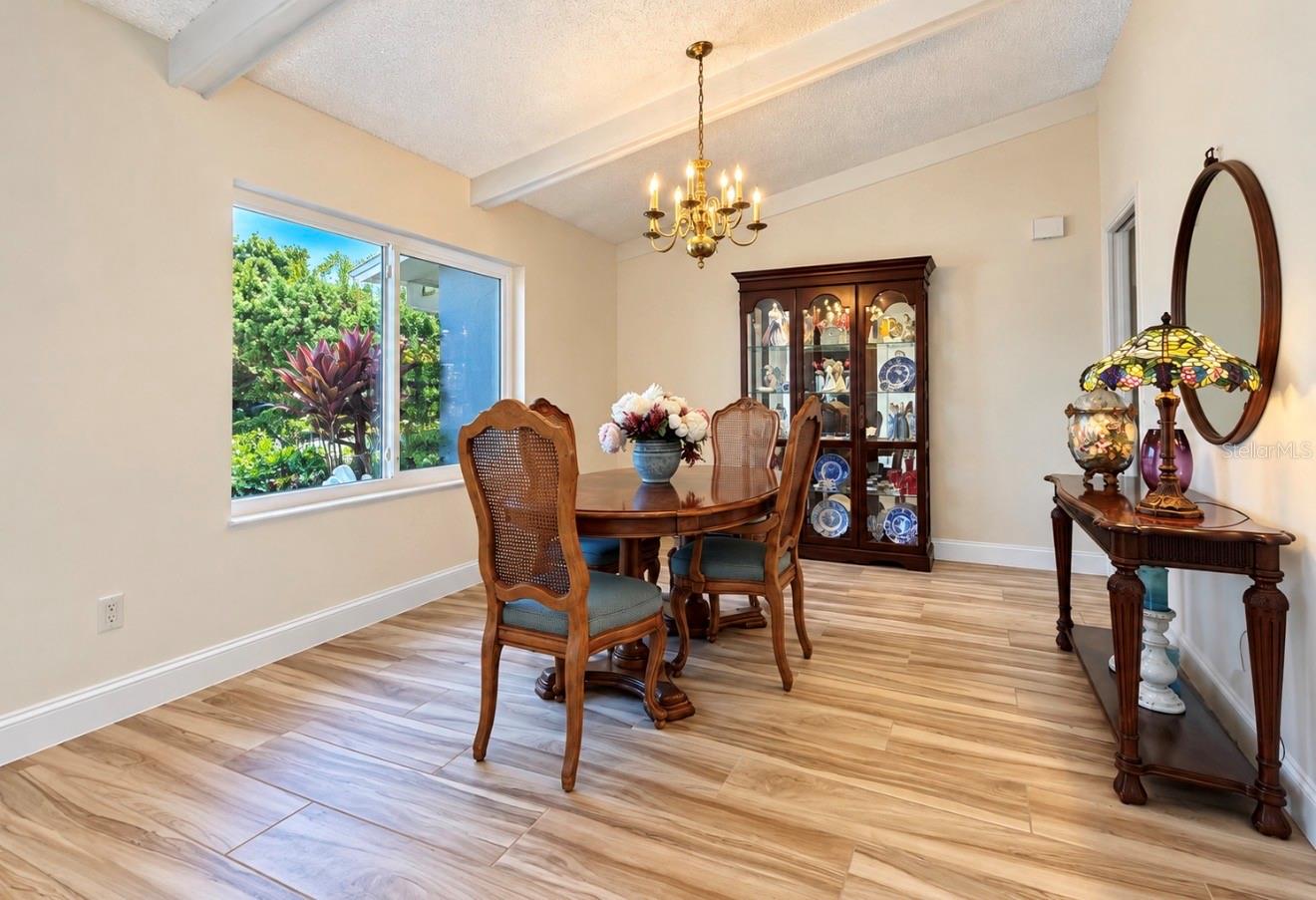 Dining room with large window