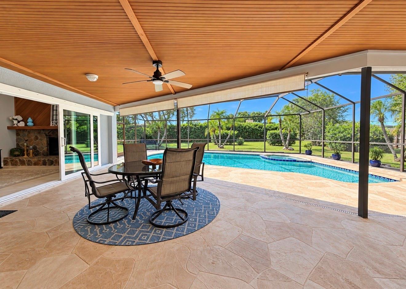 Pool covered lanai off family room