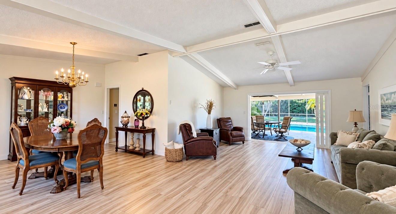 open dining living area