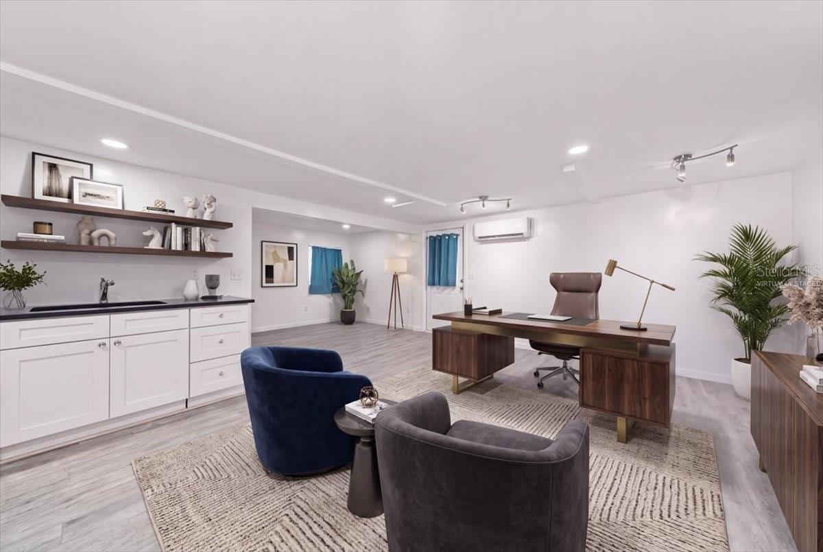 Virtually Staged home Office rendering