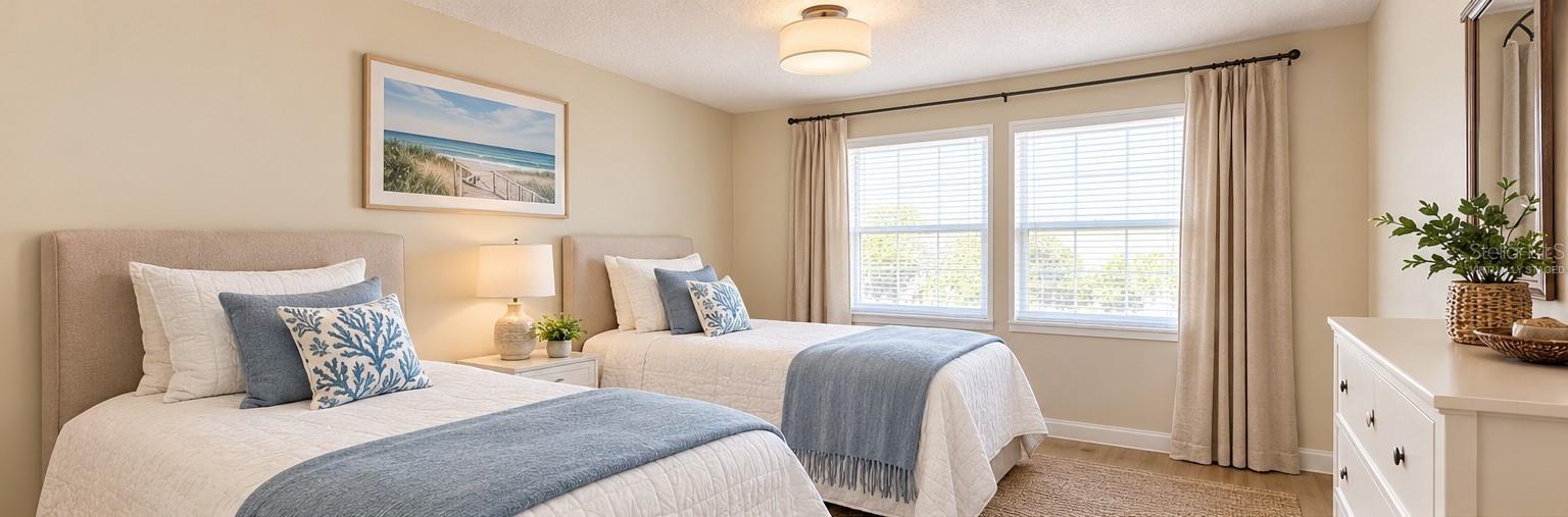 Virtually staged 2nd bedroom