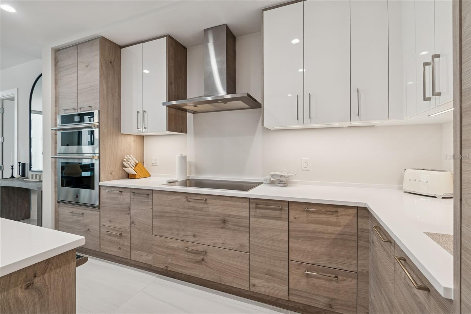 European cabinetry in Bough Oak Platinum