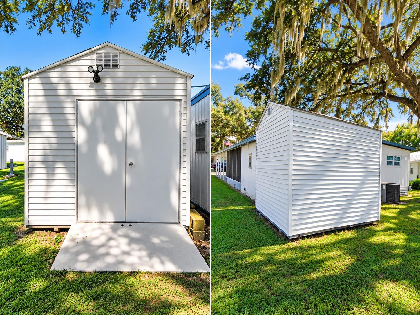 Storage shed is detacted.