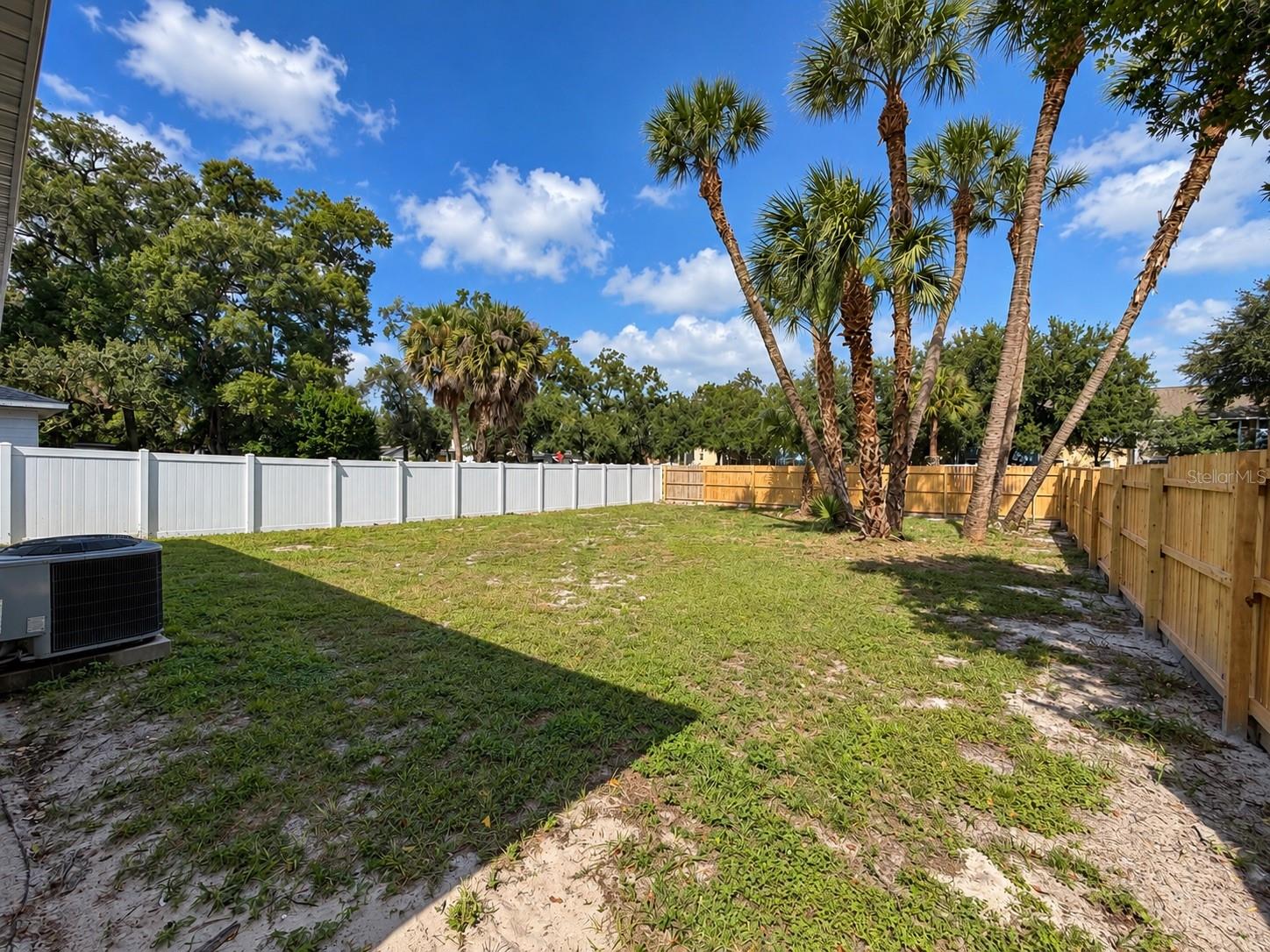 large fenced in backyard