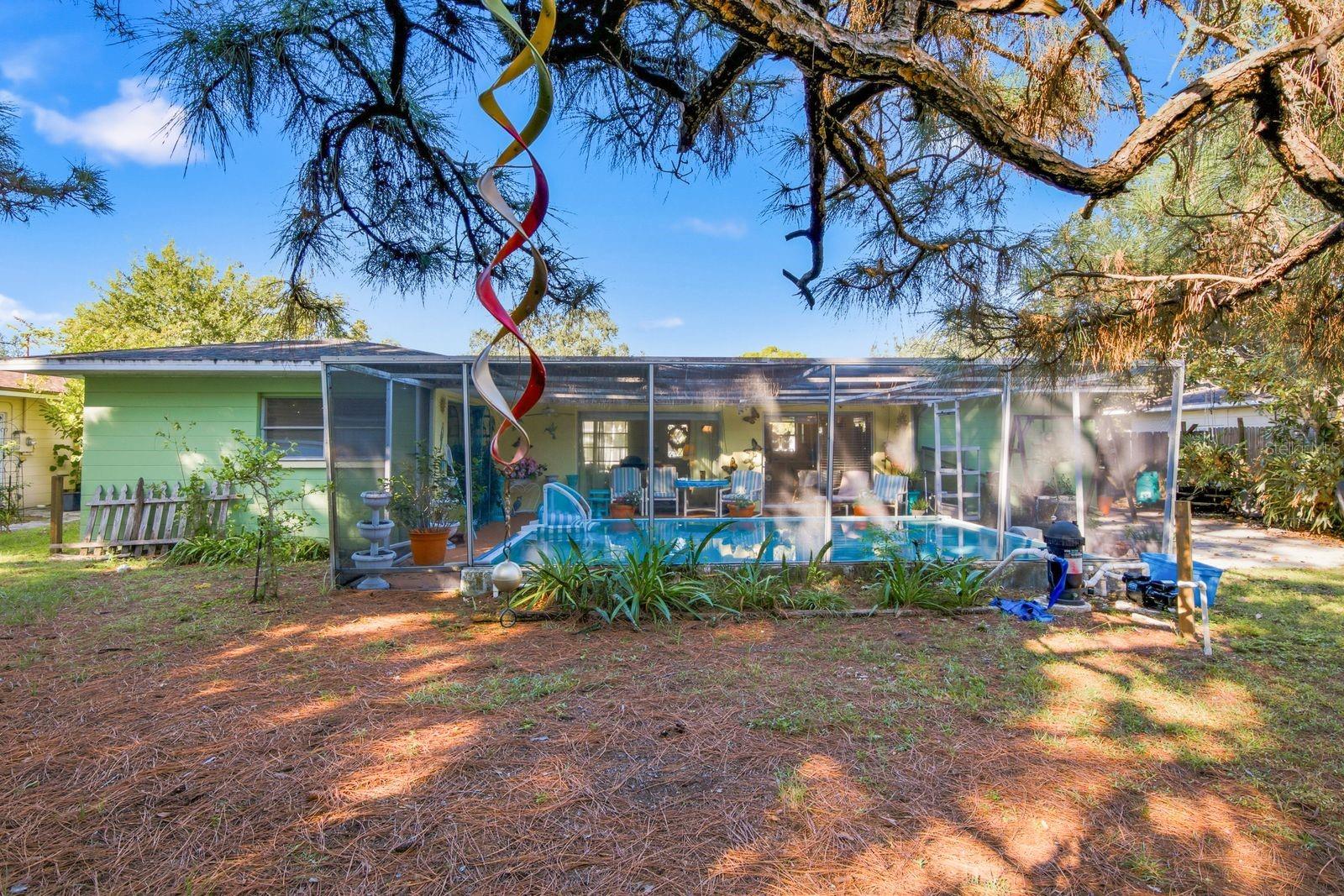 Exterior view of the pool enclosure