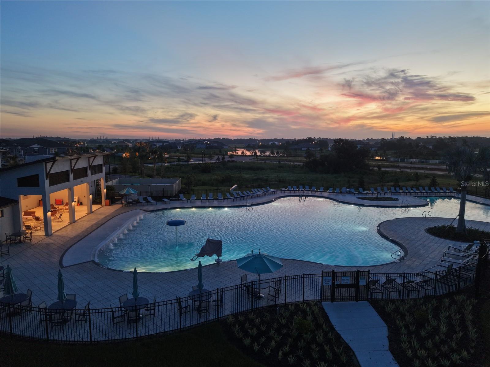 Dusk View of Amenities