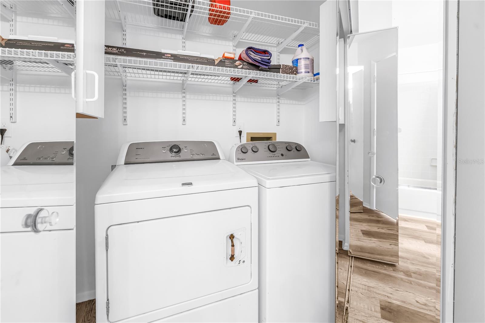Laundry in closet main bath