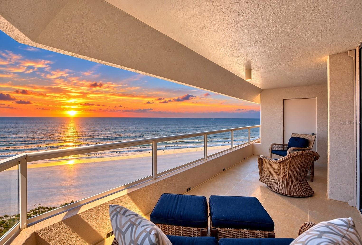 Nightly gulf sunsets from one of seven private balconies