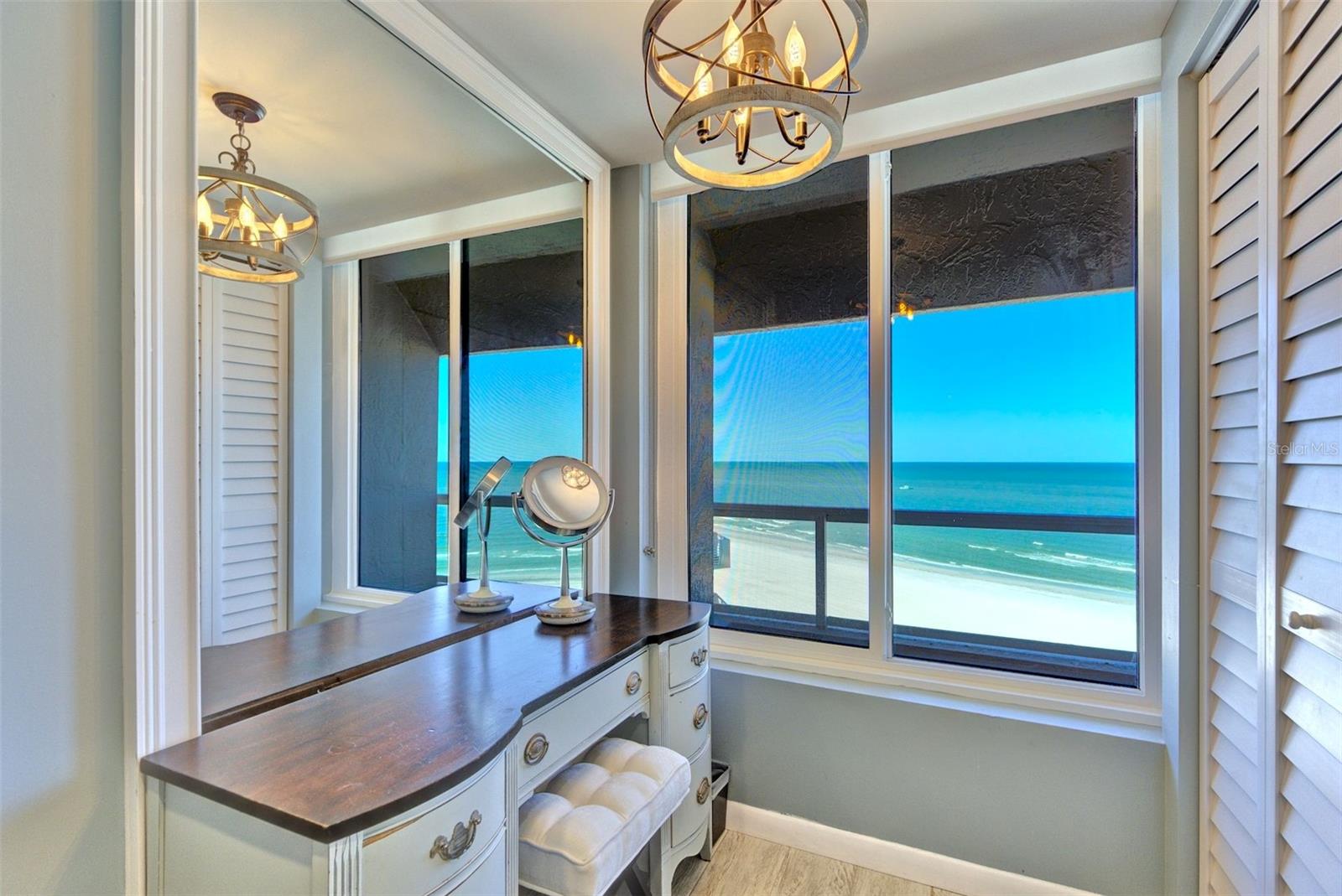 Primary bathroom vanity space