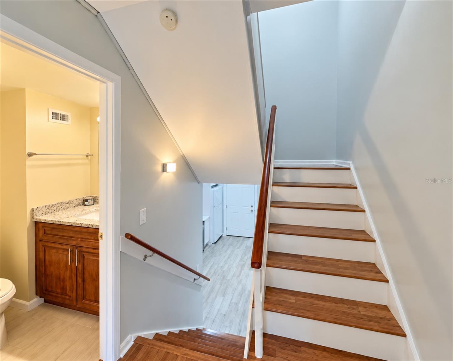 This is the stairs leading to the first bedroom.
