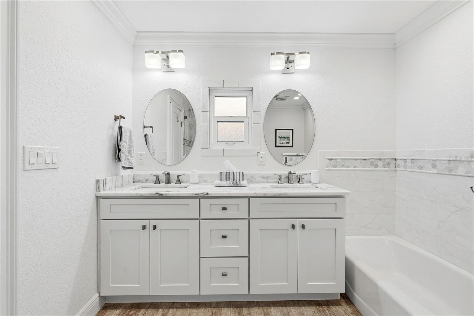 Primary vanity with dual sinks