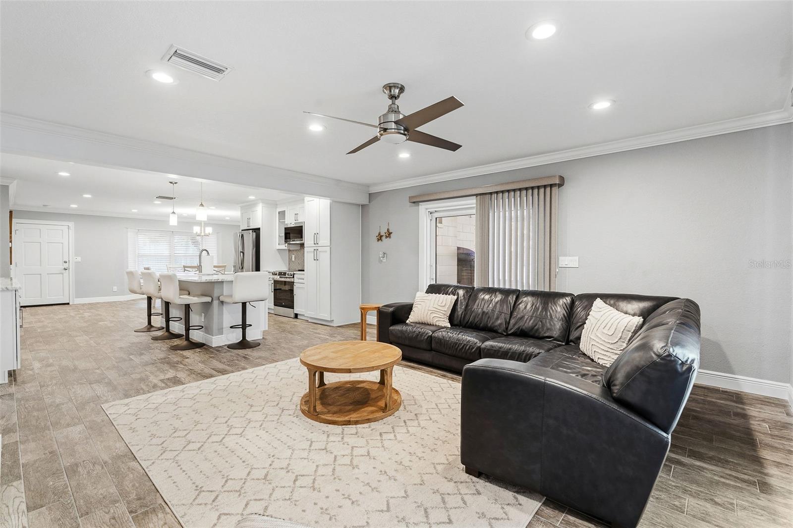 Great Room open to kitchen and dining area