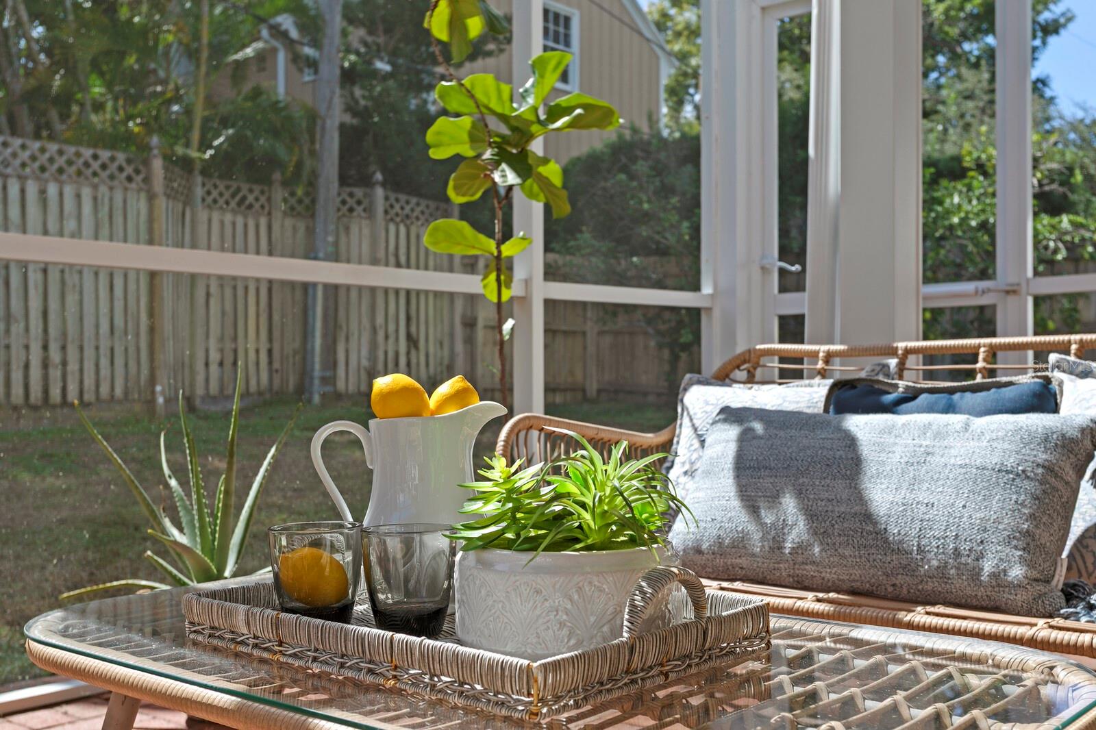 Outside enclosed lanai