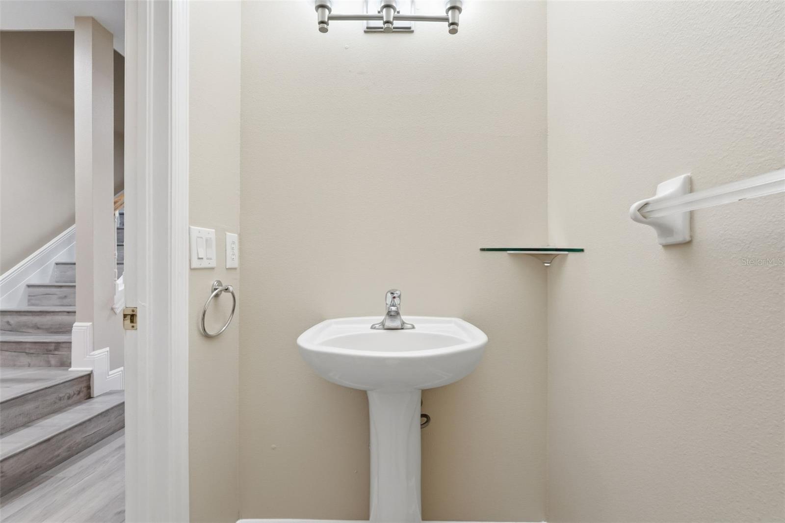Half bathroom on the first floor